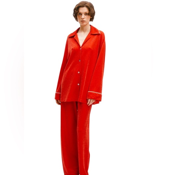 NWT Sleeper Saturn Lurex Pajama Set in Red Size S - Picture 2 of 15
